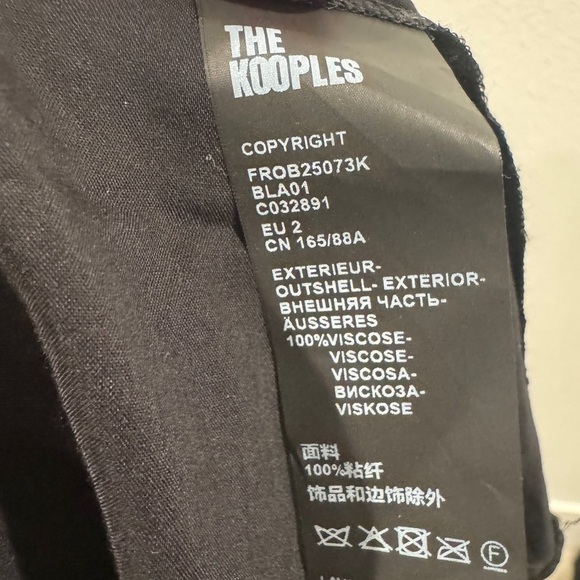 NWT The Kooples Black Long Sleeve V Neckline Maxi Dress Size 2 - Picture 17 of 17